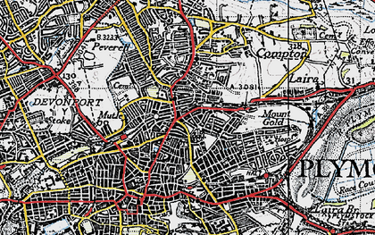 Old map of Mutley in 1946