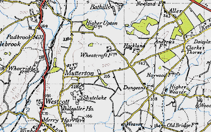 Old map of Mutterton in 1946