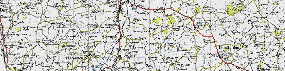 Old map of Mutterton in 1946