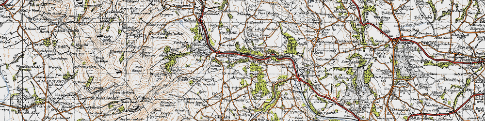 Old map of Mwynbwll in 1947