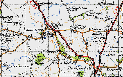 Old map of Myddle in 1947