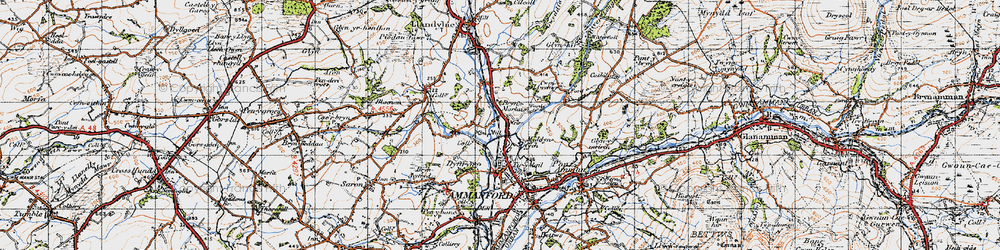 Old map of Myddyn-fych in 1947