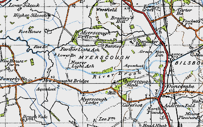 Old map of Myerscough in 1947
