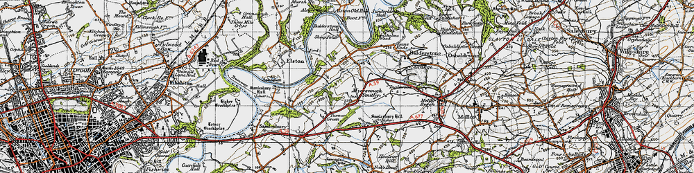 Old map of Alston Old Hall in 1947