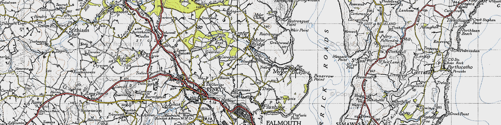 Old map of Mylor Creek in 1946