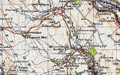Old map of Mynachdy in 1947