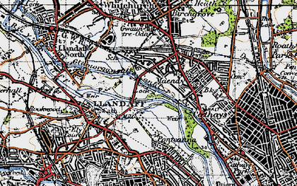 Old map of Mynachdy in 1947