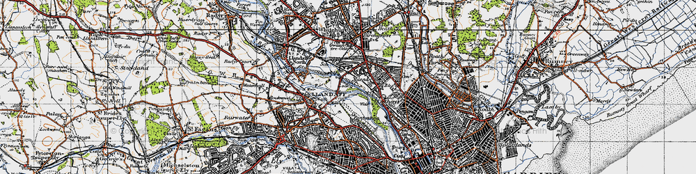 Old map of Mynachdy in 1947