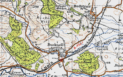 Old map of Mynd in 1947
