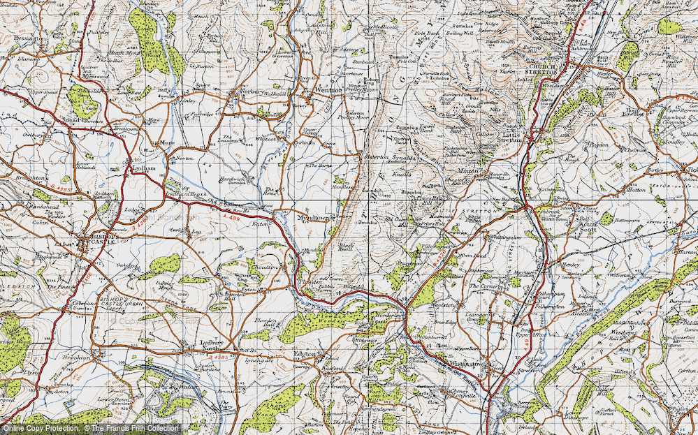Old Map of Myndtown, 1947 in 1947