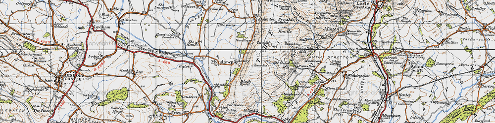 Old map of Myndtown in 1947