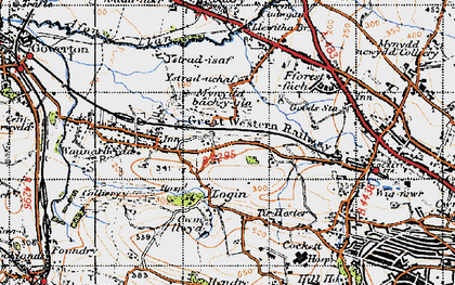 Old map of Mynydd-bach-y-glo in 1947