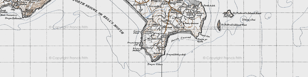 Old map of Mynydd Gilan in 1947