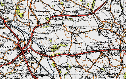 Old map of Argoed Hall in 1947