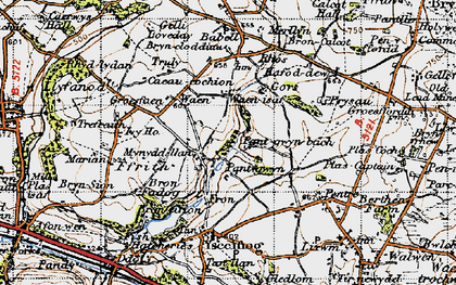 Old map of Mynydd-llan in 1947