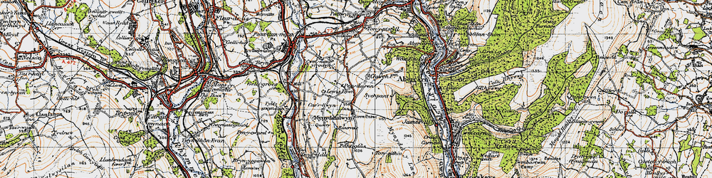 Old map of Mynyddislwyn in 1947