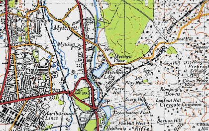 Old map of Mytchett Place in 1940