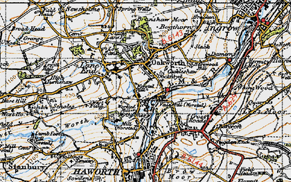 Old map of Mytholmes in 1947