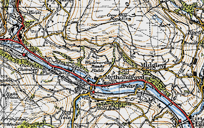 Old map of Mytholmroyd in 1947