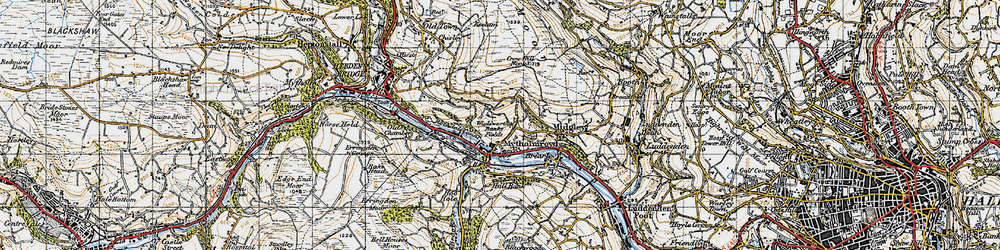 Old map of Mytholmroyd in 1947