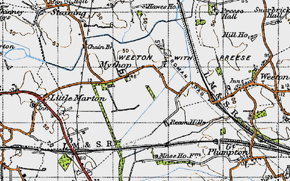 Old map of Todderstaffe Hall in 1947