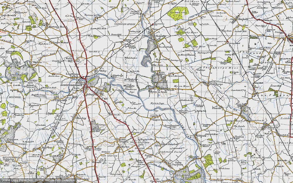 Old Map of Myton-on-Swale, 1947 in 1947