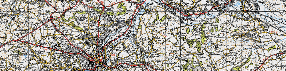 Old map of Nab Hill in 1947