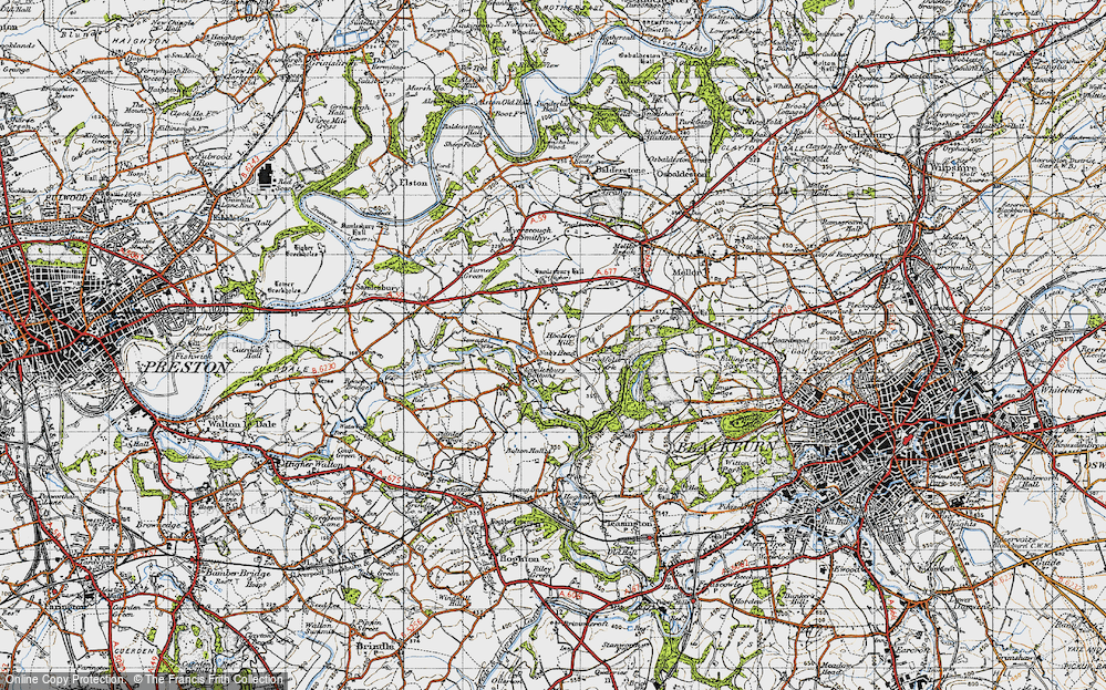 Old Map of Nab's Head, 1947 in 1947