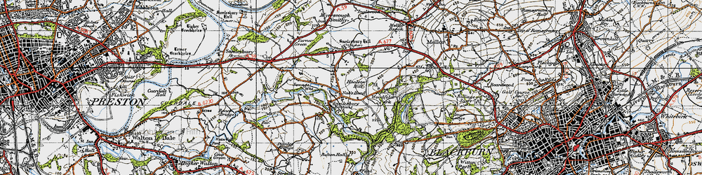 Old map of Woodfold Hall in 1947