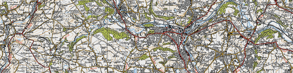 Old map of Nab Wood in 1947