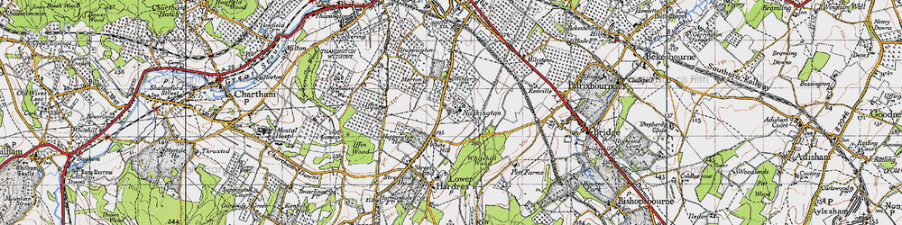 Old map of Nackington in 1947