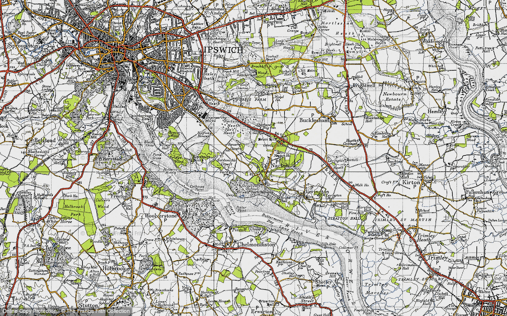 Old Map of Historic Map covering Amberfield in 1946