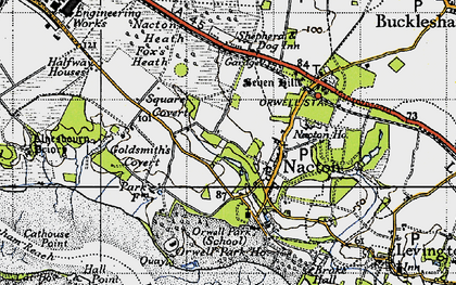 Old map of Nacton in 1946