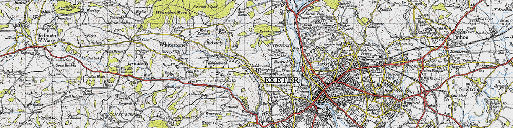 Old map of Nadderwater in 1946