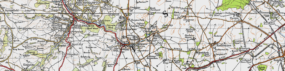Old map of Westrip Farm Ho in 1946