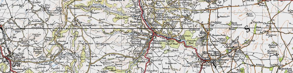 Old map of Nailsworth in 1946
