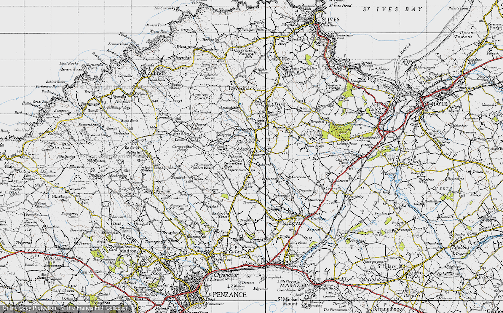 Old Map of Historic Map covering Borea in 1946