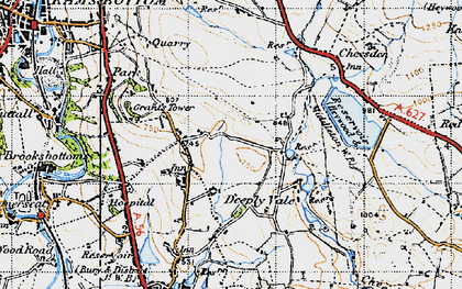 Old map of Nangreaves in 1947