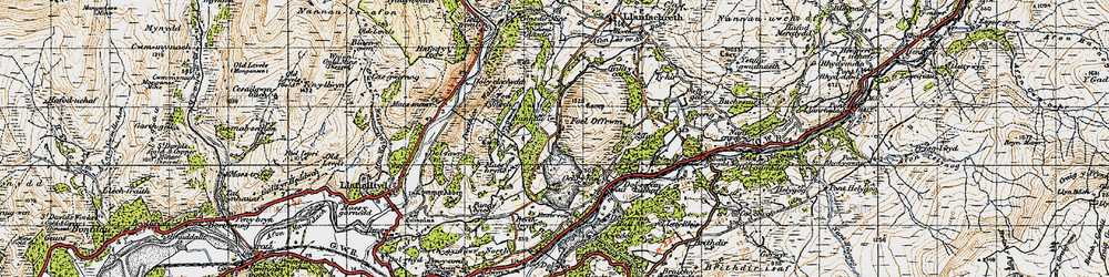 Old map of Nannau in 1947