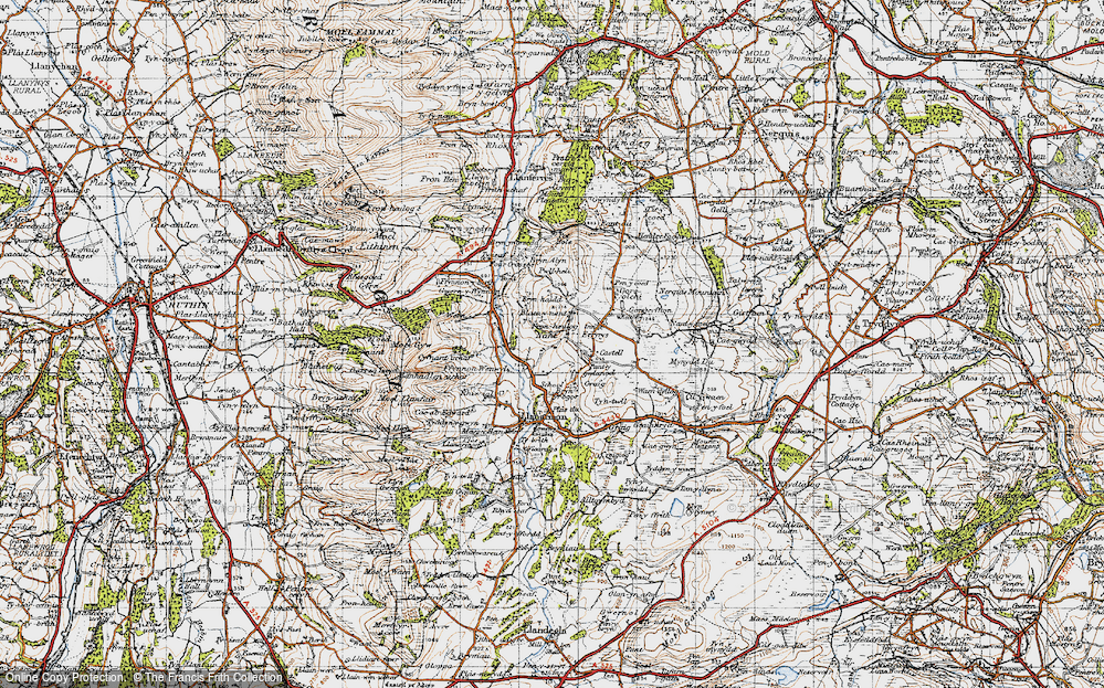 Old Map of Historic Map covering Bryn-haidd in 1947