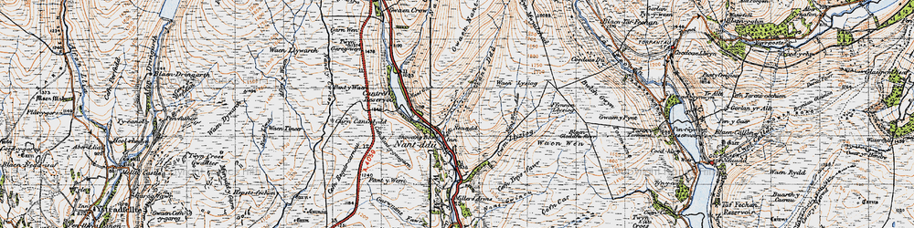 Old map of Blaen Gloddfa-fawr in 1947