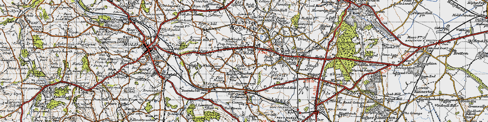 Old map of Nant Mawr in 1947