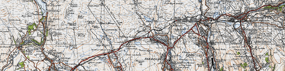 Old map of Nant-y-Bwch in 1947