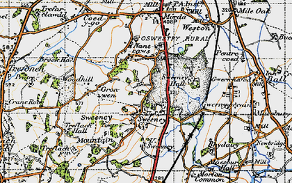 Old map of Nant y Caws in 1947