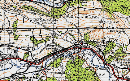 Old map of Nant-y-ceisiad in 1947