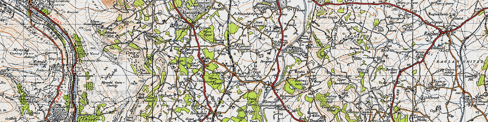 Old map of Nant-y-derry in 1946