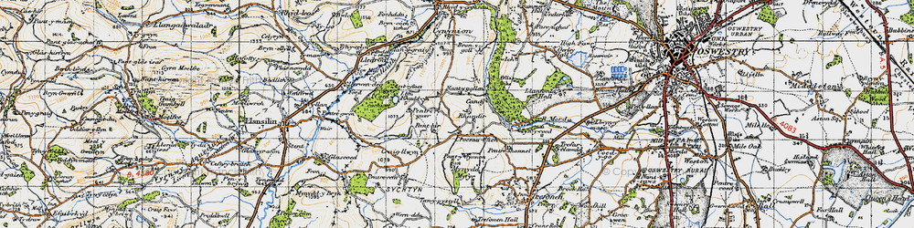 Old map of Nant-y-gollen in 1947