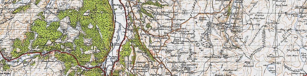 Old map of Bryn Beddau in 1947