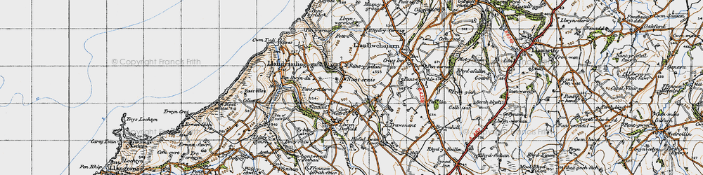 Old map of Nanternis in 1947