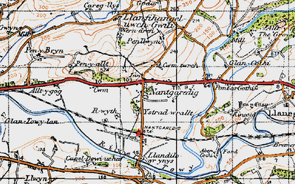 Old map of Nantgaredig in 1946